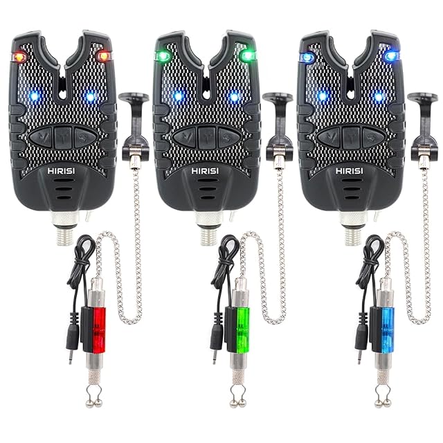Juego de detector de picada y swinger Hirisi Tackle con luces LED de color