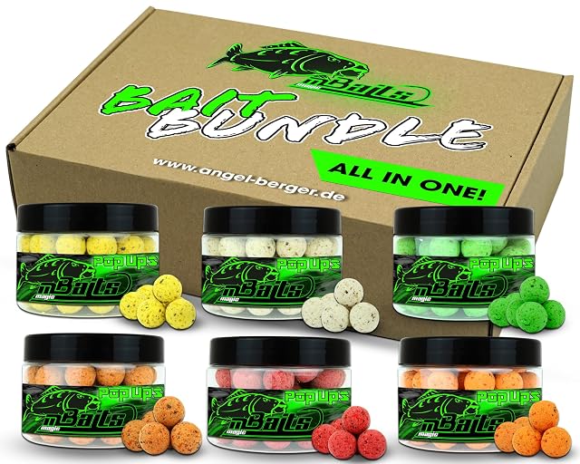 Lote de pop-ups Angel-Berger Magic Baits en seis sabores, 18 mm
