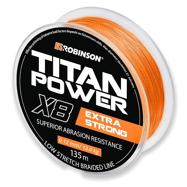 Línea trenzada de pesca Robinson X8 Titan Power de ocho hebras