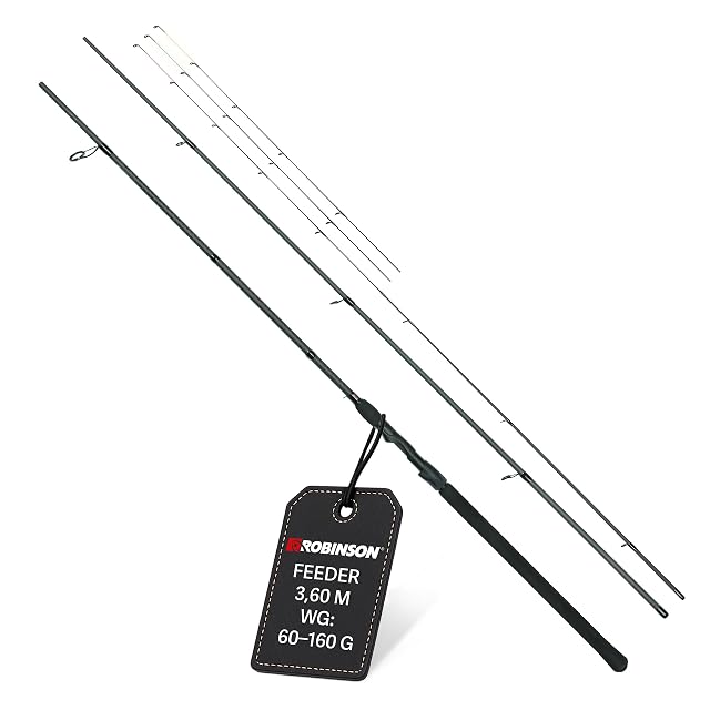 Caña feeder Robinson Stinger X-Cross con tres punteras y empuñadura de EVA
