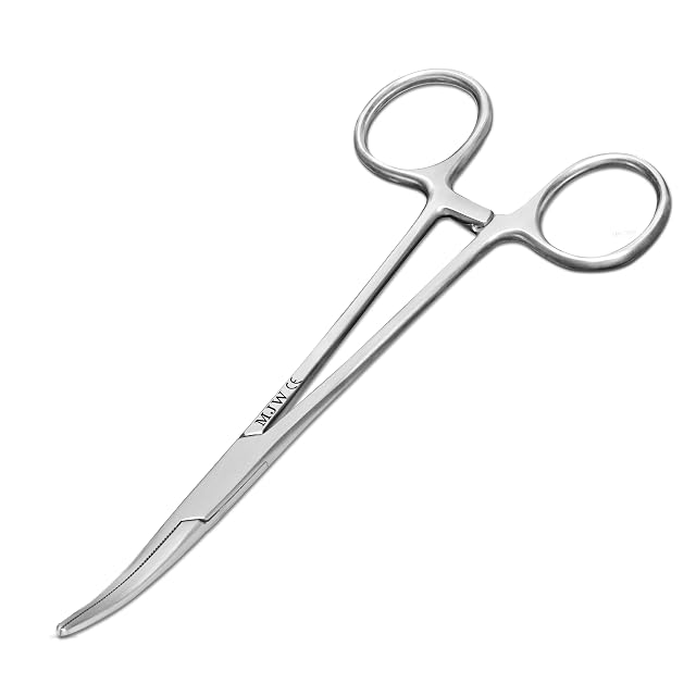 Pinza hemostática curva MJW de acero inoxidable para pesca