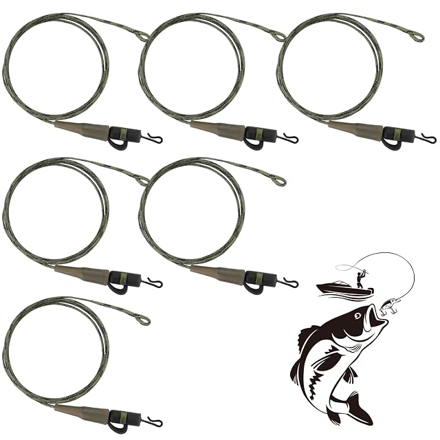 Juego de seis chod rigs sin muerte TYBYBB con leadcore y clip de plomo de seguridad