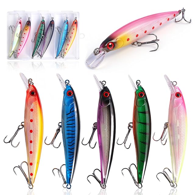 Juego de seis crankbaits PAYFULLY en patrones de camuflaje naturales