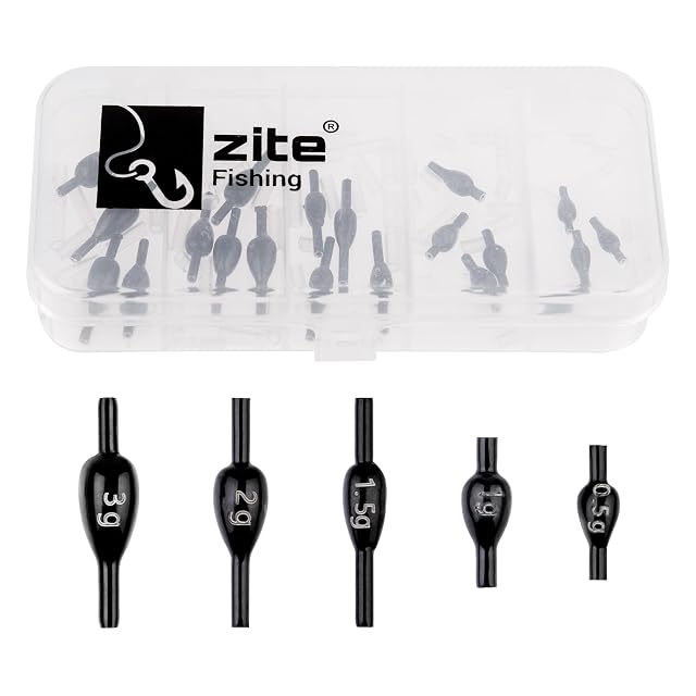 Plomos negros para trucha Zite Fishing Fix Drops con insertos de silicona