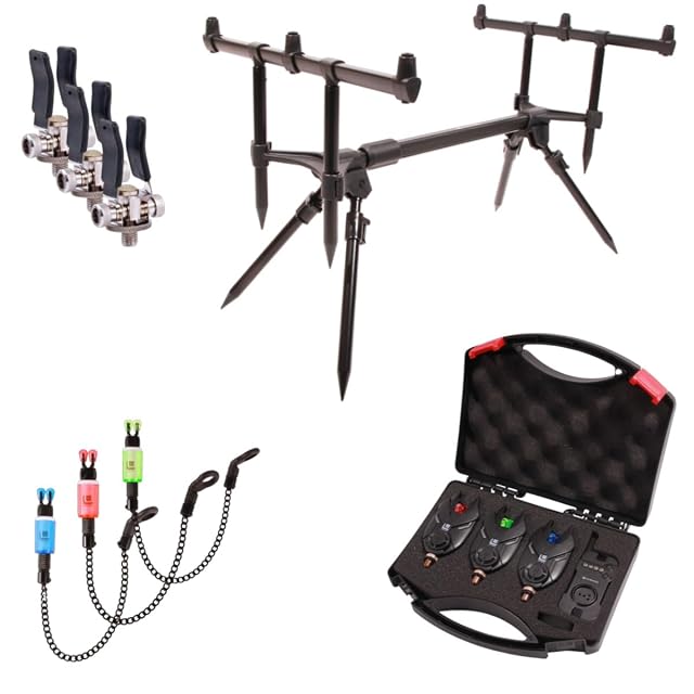 Equipo rod pod Ultimate Storm Compact con detectores de picada y apoyos de talón