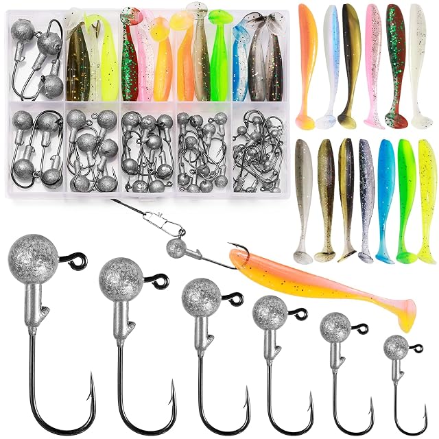 Juego de 58 piezas de cabezas plomadas Annyswit con cuerpos blandos en caja de compartimentos