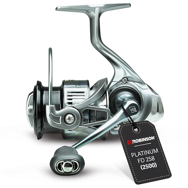 Carrete de bobina fija Robinson con bobina de aluminio anodizado