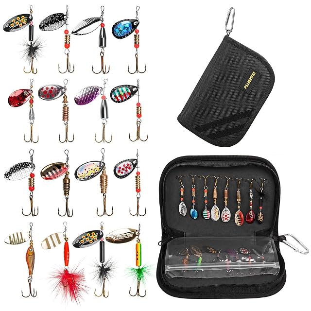 Juego de 16 cucharillas giratorias PLUSINNO con bolsa de transporte