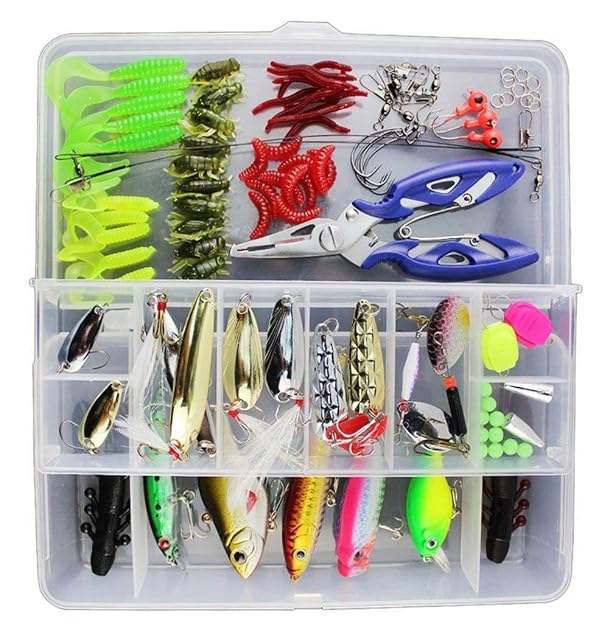 Caja mixta Vicloon de 120 señuelos y accesorios de pesca