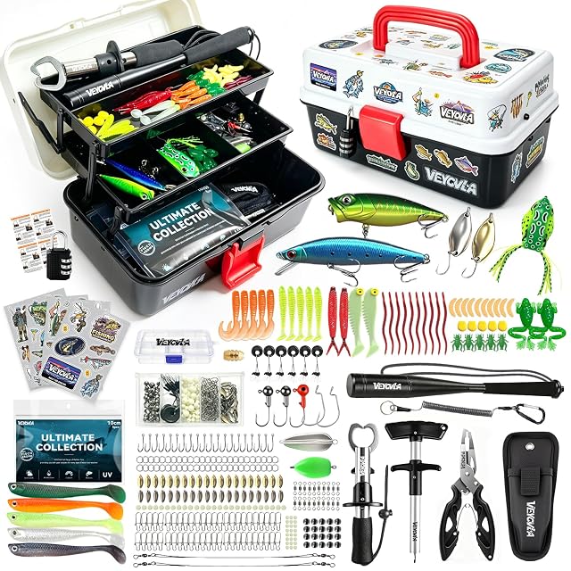Kit de pesca VEYCVLA de 376 piezas con maletín y herramientas