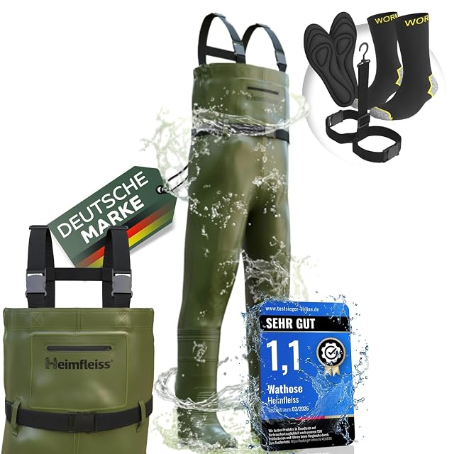 Vadeadores impermeables Heimfleiss con botas, talla 44
